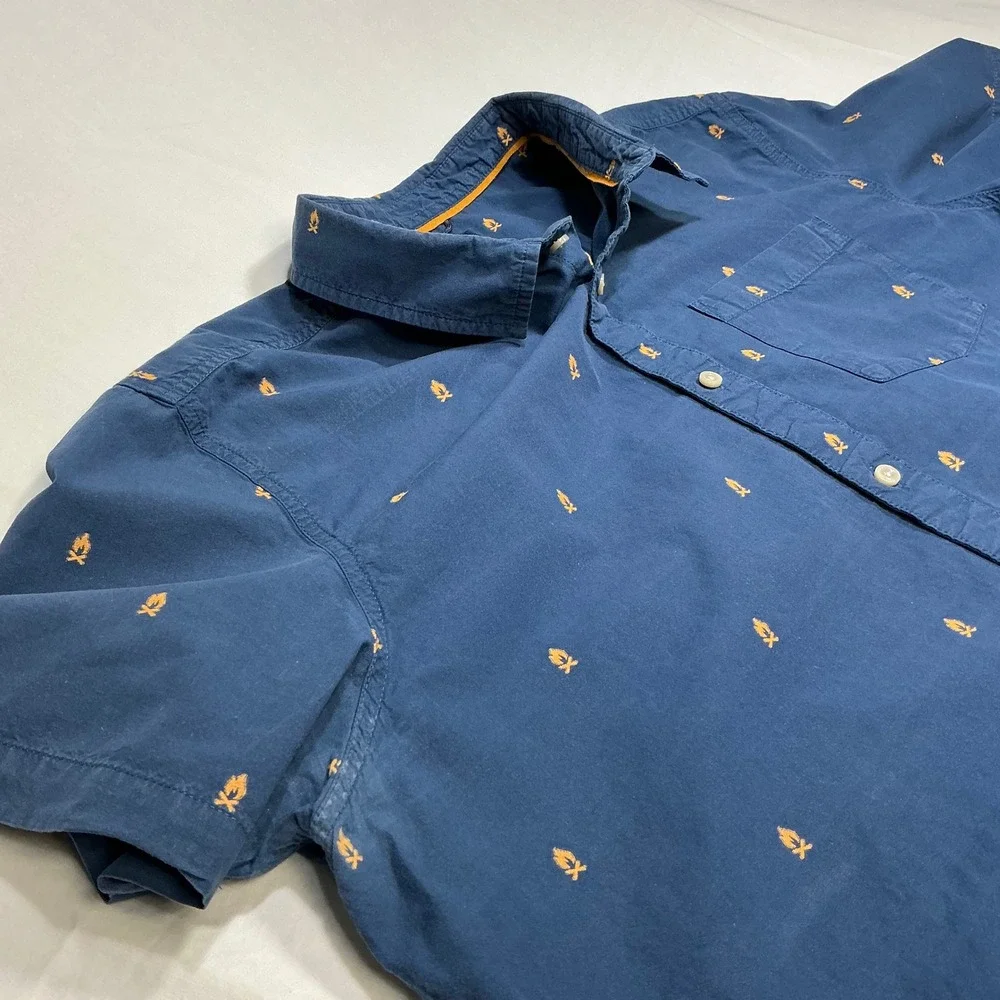 The North Face Button Down Shirt Campfire Print‎ Short Sleeve XXL